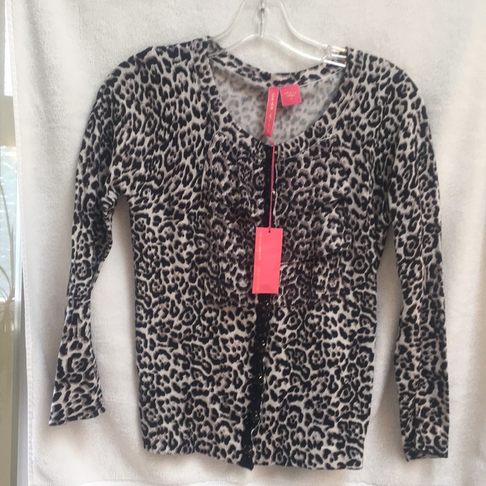 Charlotte cheetah print black/gray/white cardigan